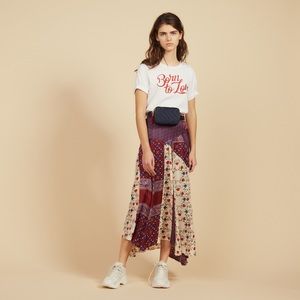 Sandro asymmetrical boho maxi skirt